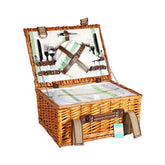 Hectarul - Cos de picnic pentru 2 persoane din rachita naturala maro cu tacamuri si vesela incluse ZQ23-1141